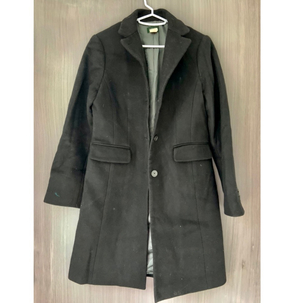 J Crew Cashmere/wool blend coat black size 2